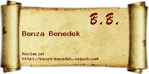 Benza Benedek névjegykártya